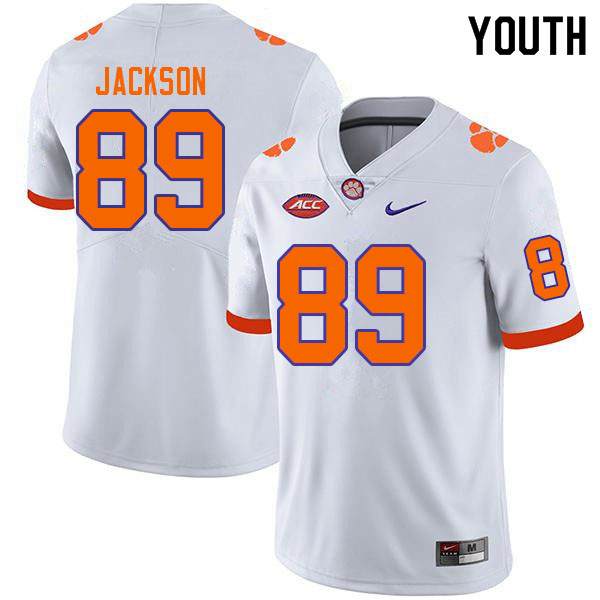 Youth #89 Zach Jackson Clemson Tigers College Football Jerseys Sale-White